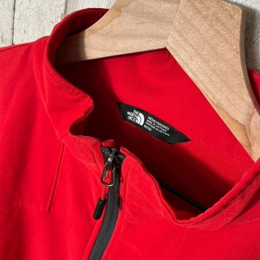 The North Face Red Half Zip Stitched Logo Pullover Windbreaker Mens Size Medium - Picture 3 of 8